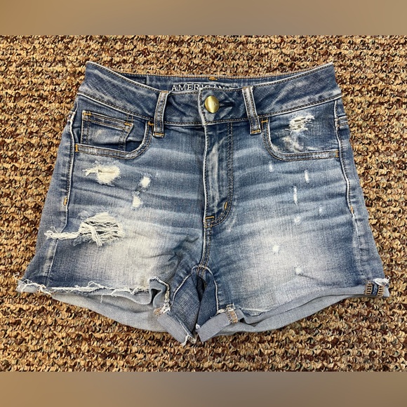 American Eagle Outfitters Pants - American Eagle Hi-Rise Shortie Jean Shorts, Size 0